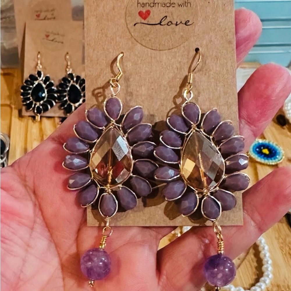 Elegant Amethyst Handmade Earrings